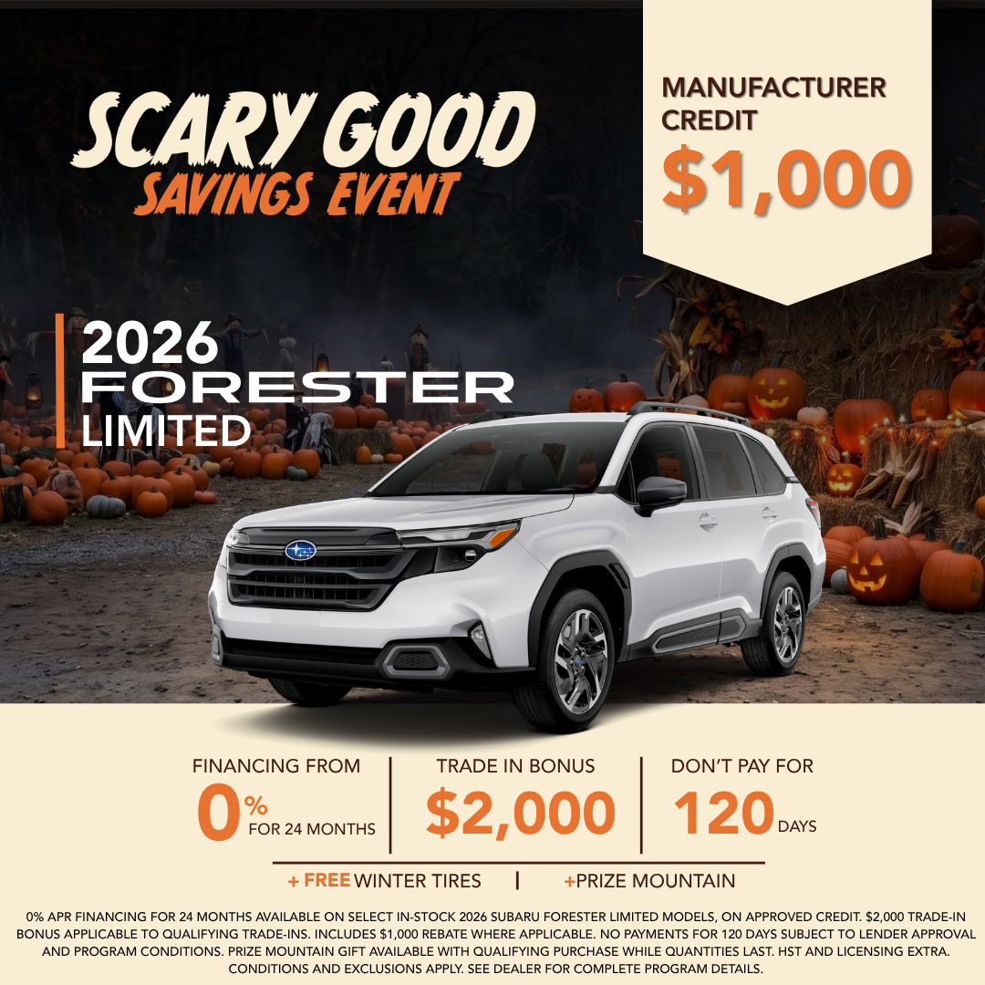 2026 Forester Limited — financing from 0% for 24 months for eligible Subaru loyalty customers, O.A.C.