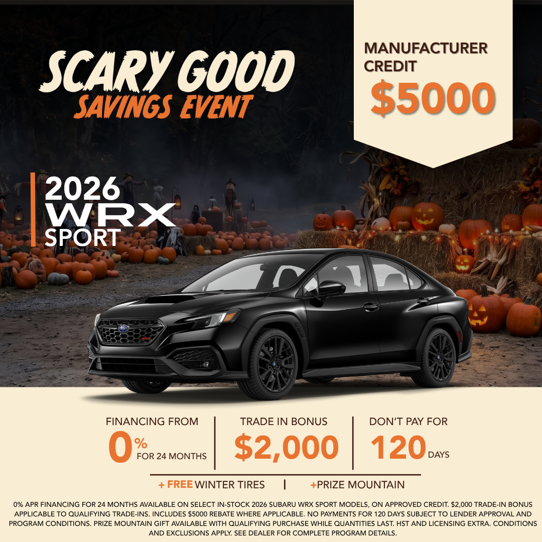 2026 WRX Sport — financing from 0% for 24 months for eligible Subaru loyalty customers, O.A.C.